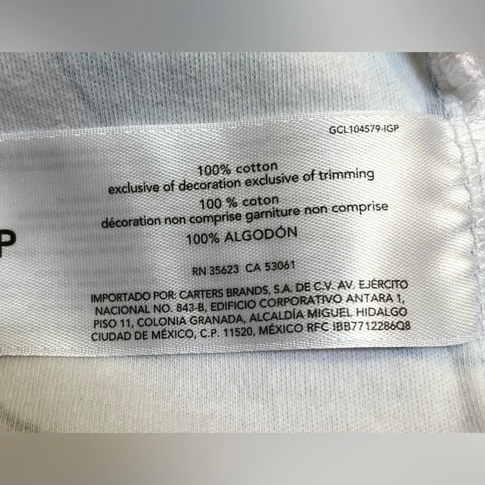 Carter's 2 Way Zip Preemie Sleep & Play White Ocean Print & Navy Stripe